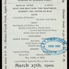 DAILY MENU [held by] MILLS HOTEL [at] "BLEECKER STREET, NEW YORK" (REST;)