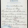 DINNER [held by] HOTEL DES TEMPLES [at] GIRGENTI [SICILY] (FOR;)
