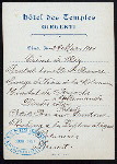DINNER [held by] HOTEL DES TEMPLES [at] GIRGENTI [SICILY] (FOR;)