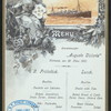 LUNCH [held by] HAMBURG-AMERIKA LINIE [at] EN ROUTE ABOARD SCNELLDAMPFER (EXPRESS STEAMER) AUGUSTE VICTORIA (SS;)
