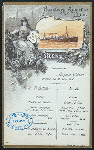 LUNCH [held by] HAMBURG-AMERIKA LINIE [at] EN ROUTE ABOARD SCNELLDAMPFER (EXPRESS STEAMER) AUGUSTE VICTORIA (SS;)