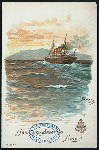 DINNER [held by] HAMBURG-AMERIKA LINIE [at] EN ROUTE ABOARD SCNELLDAMPFER (EXPRESS STEAMER) AUGUSTE VICTORIA (SS;)