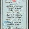 BREAKFAST [held by] CROMWELL STEAMSHIP COMPANY [at] EN ROUTE (SS;)