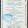 DINNER [held by] MILLS HOTEL [at] BLEECKER ST. NY (REST;)