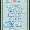 BREAKFAST [held by] CROMWELL STEAMSHIP COMPANY [at] EN ROUTE (SS)