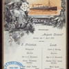 LUNCH [held by] HAMBURG-AMERIKA LINIE [at] SS AUGUSTE VICTORIA (SS;)