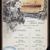 LUNCH [held by] HAMBURG-AMERIKA LINIE [at] SS AUGUSTE VICTORIA (SS;)