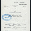 LUNCHEON [held by] CUNARD LINE [at] EN ROUTE ABOARD R.M.S. LUCANIA (SS;)