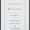 BANQUET PREIS KEGELNS (BOWLING PRIZE?) [held by] VEREINIGTE KEGEL-CLUBS DEUTSCHER LIEDERKRANS [at] "NEW YORK, NY"