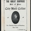 LUNCH [held by] CITY HALL CELLAR [at] "CHAMBERS STEET AND BROADWAY,NEW YORK, NY" (LUNCHROOM;)