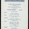 DINNER [held by] CAFE BOULEVARD [at] "156 SECOND AVE,[NY]" (CAFE;)