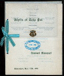 ANNUAL BANQUET [held by] ALPHA OF ZETA PSI [at] "DELMONICO'S, NEW YORK, NY" (REST.)