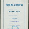 DINNER [held by] PACIFIC MAIL STEAMSHIP CO. [at] EN ROUTE ABOARD PANAMA LINE STEAMSHIP CITY OF PARA (SS;)