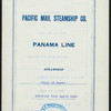 DINNER [held by] PACIFIC MAIL STEAMSHIP CO. [at] EN ROUTE ABOARD PANAMA LINE STEAMSHIP CITY OF PARA (SS;)