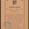 BREAKFAST [held by] OCCIDENTAL AND ORIENTAL STEAMSHIP CO. [at] EN ROUTE ABOARD S.S. DORIC (SS;)