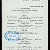 BREAKFAST [held by] CUNARD LINE [at] RMS LUCANIA (SS;)