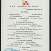 BREAKFAST [held by] CANADIAN PACIFIC RAILWAY [at] "R.M.S. ""EMPRESS OF CHINA""" (SS;)