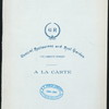 MENU [held by] CENTRAL RESTAURANT [at] "NEW YORK, NY" (REST;)