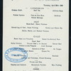 LUNCHEON [held by] CUNARD LINE [at] EN ROUTE ABOARD R.M.S. LUCANIA (SS;)
