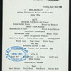 BREALFAST [held by] CUNARD LINE [at] EN ROUTE ABOARD R.M.S. LUCANIA (SS;)