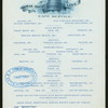 CAFE SERVICE MEALS [held by] BALTIMORE AND OHIO RR ROYAL BLUE LINE [at] CAR MANHATTAN (RR;)