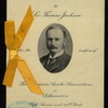 DINNER TO SIR THOMAS JACKSON OF HONG KONG [held by] AMERICAN ASIATIC ASOCIATION [at] "DELMONICO'S, NEW YORK, NY" (REST;)