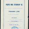 DINNER [held by] PACIFIC MAIL STEAMSHIP COMPANY [at] EN ROUTE ABOARD CITY OF PARA (SS;)