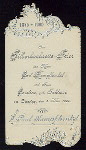 SILBERHOCHZEITS-FEIER (SILVER WEDDING ANNIVERSARY) [held by] CARL KAMPFHENKEL UND FRAU CAROLINE GEBORN SAHLMON [at] HAMBURG.