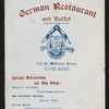 DAILY MENU [held by] GERMAN RESTAURANT AND BUFFET [at] "137 E. MADISON ST. CHICAGO, IL" (REST;)