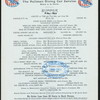 SUPPER [held by] UNION PACIFIC DINING CAR SERVICE [at]  (RR;)