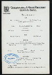BREAKFAST [held by] CHESAPEAKE & OHIO RAILWAY [at] FFV LIMITED DINING CARS (RR;)