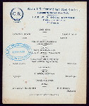 DINNER [held by] CENTRAL RESTAURANT [at] "143 LIBERTY STREET, NY" (REST;)