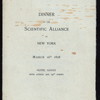 DINNER [held by] SCIENTIFIC ALLIANCE OF NEW YORK [at] SAVOY HOTEL (HOT;)