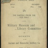 PARTING FROM OLD HALL OF MILITARY MUSEUM & LIBRARY COMMITTEE [held by] ANCIENT & HONORABLE ARTILLERY CO. [at] "FANEUIL HALL, BOSTON, MA" (OTHER (HALL);)