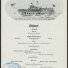 DINNER [held by] AMERICAN LINE TO MONTREAL [at] AT SEA (SS;)
