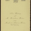 DINNER FOR BARTOLOMEO BERTINI AND MARGHERITA ANDREINI BERTINI [held by] ? [at] (NY)
