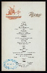 DINNER [held by] U.S. CRUISER BROOKLYN [at] "DELMONICO'S, NEW YORK, NY" (REST;)