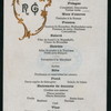 DINNER [held by] RG [at] "DELMONICO'S, NEW YORK, NY" (HOTEL)