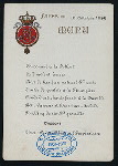 DINNER [held by] KING UMBERTO AND QUEEN MARGHARITA [at] "PALAZZO DEL QUIRINALE, ROME, ITALY" (FOR;)