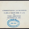 CHRISTMAS LUNCHEON [held by] CLASS OF NINETY NINE P.I.B. [at] "ARGYLE, THE" ([HOT?];)