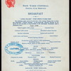 BREAKFAST [held by] NEW YORK CENTRAL [at] DINING CAR SERVICE (RR)