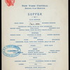 SUPPER [held by] NEW YORK CENTRAL [at] DINING CAR SERVICE (RR)