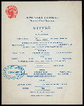 SUPPER [held by] NEW YORK CENTRAL [at] DINING CAR SERVICE (RR)