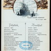 LUNCH [held by] NORDDEUTCHER LLOYD BREMEN [at] KAISER FRIEDRICH AT SEA (SS; FOR;)