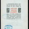 SEVENTEENTH ANNUAL DINNER OF THE NEW YORK ASSOCIATION OF ALUMNI [held by] PHILLIPS EXETER ACADEMY [at] "HOTEL MANHATTAN, NY" (HOTEL;)