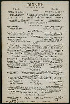 DINNER [held by] DELMONICO'S [at] BEAVER ST. NY (REST;)