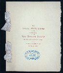 ANNUAL 'FINES' DINNER [held by] NEW ENGLAND SOCIETY IN THE CITY OF NEW YORK [at] "UNION LEAGUE CLUB, NY" (OTHER (CLUB);)