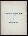 DINNER [held by] AMERICAN ANTIQUARIAN SOCIETY [at] "PARKER HOUSE,WORCESTER" (HOTEL;)