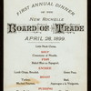 FIRST ANNUAL DINNER [held by] NEW ROCHELLE BOARD OF TRADE [at] "NEW ROCHELLE, NY"