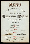 FIRST ANNUAL DINNER [held by] NEW ROCHELLE BOARD OF TRADE [at] "NEW ROCHELLE, NY"